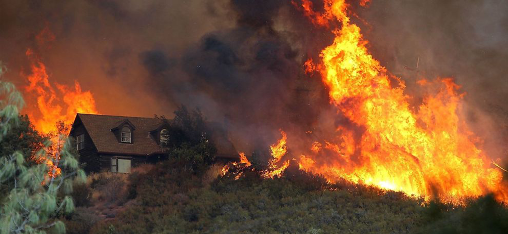 Wildfire Near Homes - Global Warming is Here